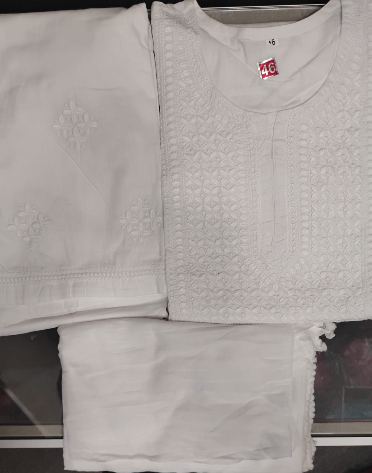 Magnificent White Color Cotton With Chikankari Work Kurti Suits For Women