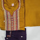 Beautiful Mustard Yellow Color Cotton With Embroidery And Sequins Work Salwar Suits With Dupatta For Women