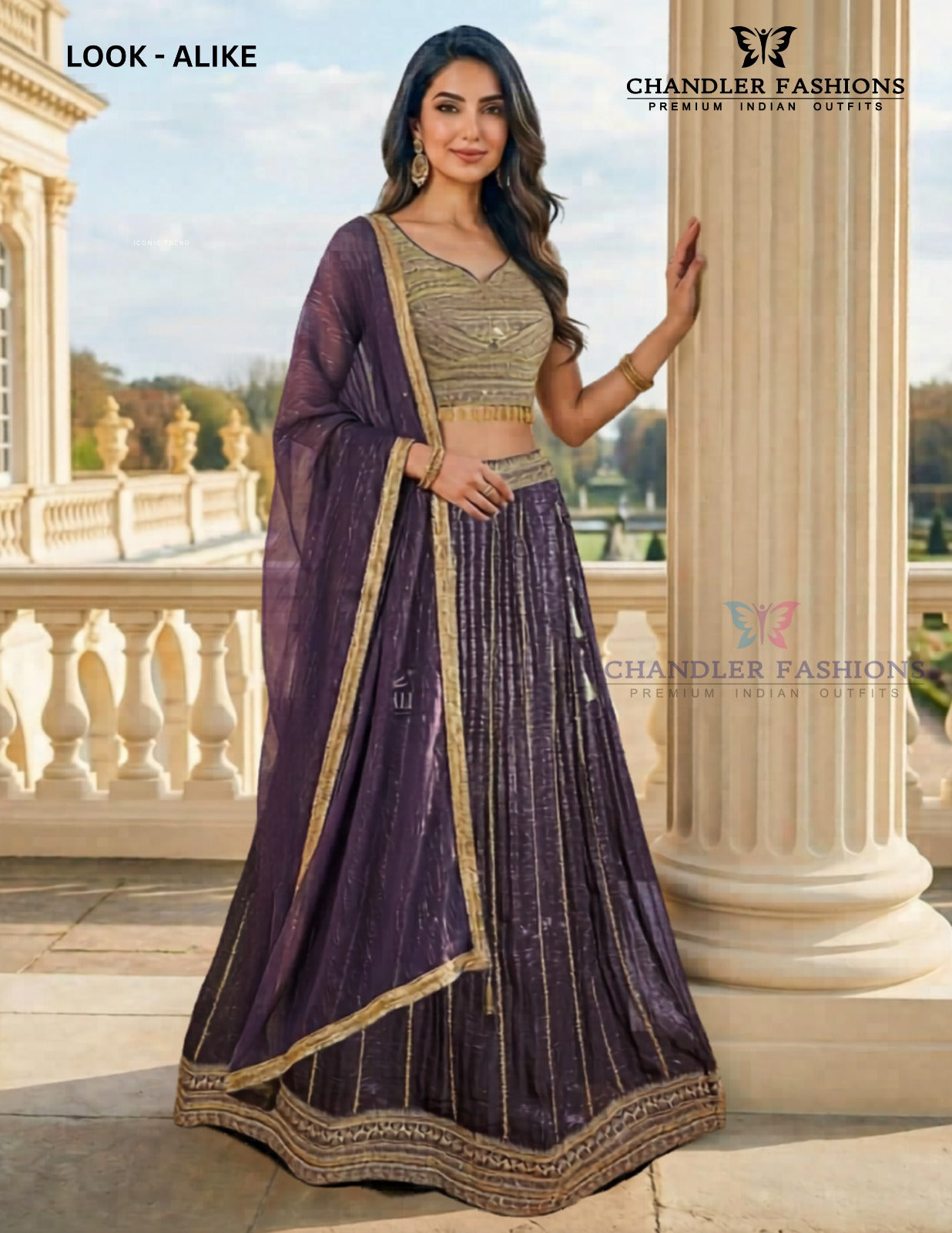 Appealing Violet Color Georgette Lehenga Choli With Embroidery And Sequins Work For Women