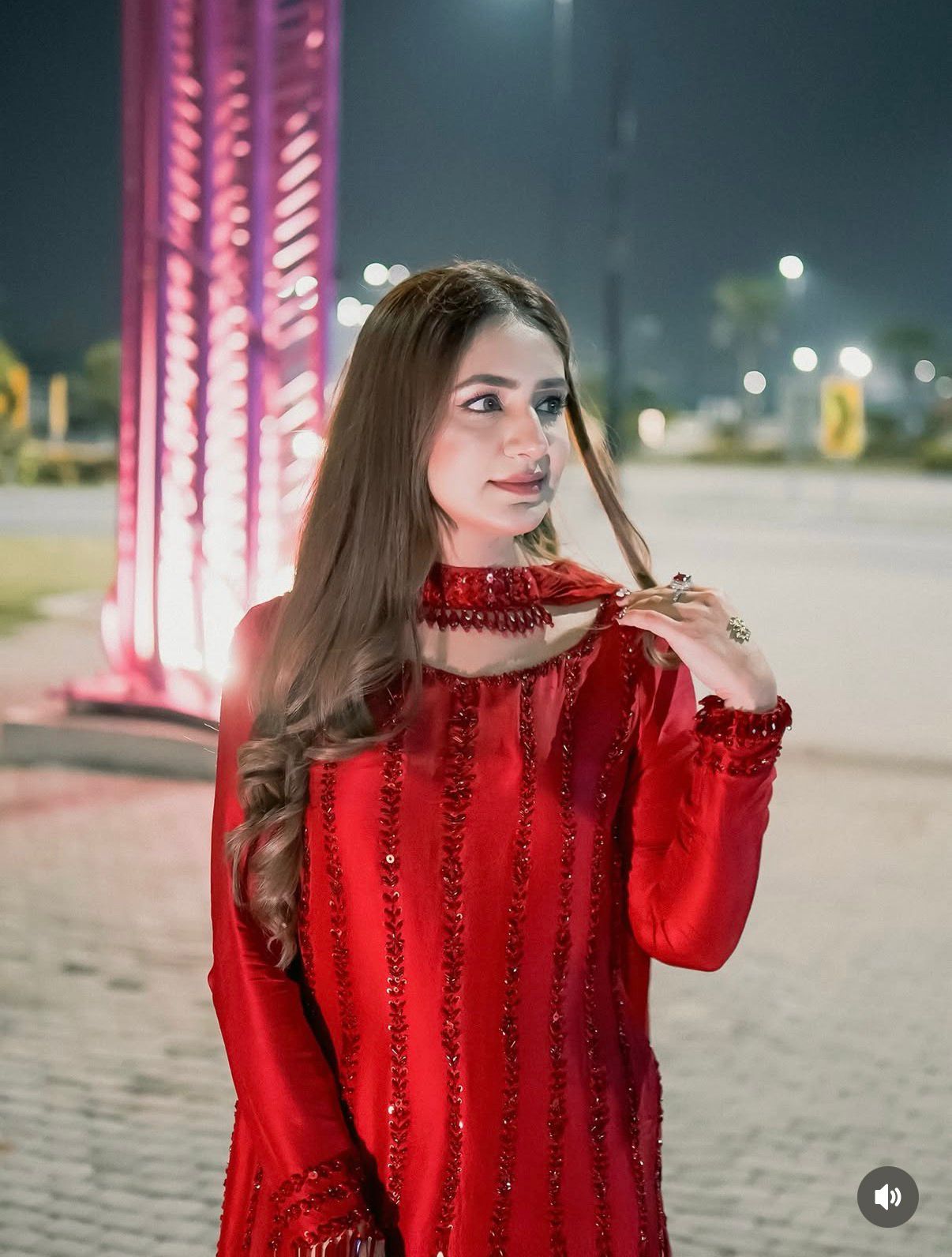 Red Color Rangoli Silk And Palazzo Suit Embroidery Work In Mesa