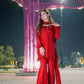 Red Color Rangoli Silk And Palazzo Suit Embroidery Work And Matching Dupatta In USA