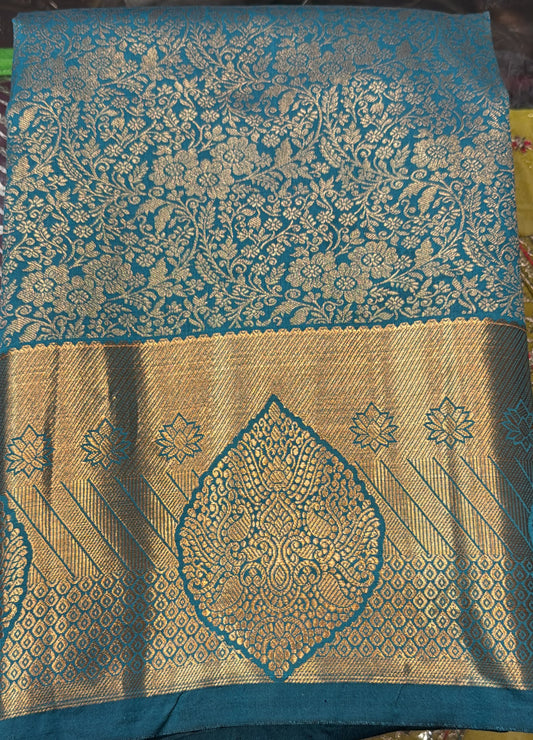 Amazing Dark Sea Blue Color Banarasi Silk Saree With Rich Zari Weaving For Women