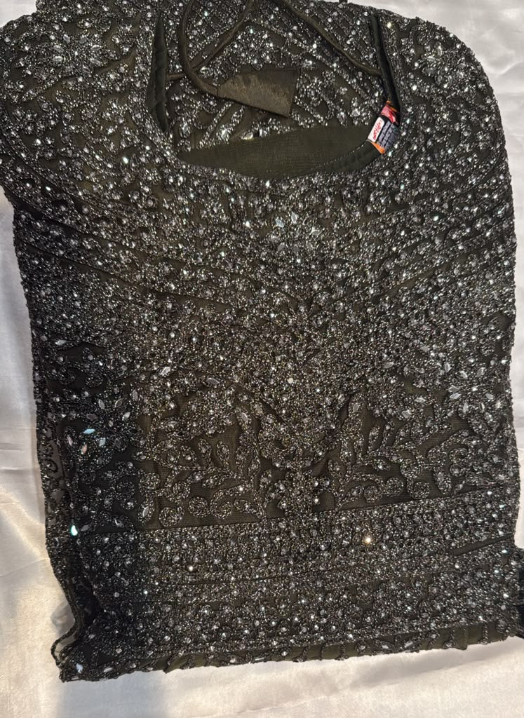 Attractive Dark Olive Green Color Anarkali Gown With Sequins And Embroidery Work For Women