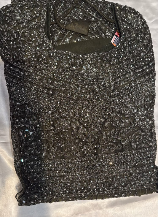 Attractive Dark Olive Green Color Anarkali Gown With Sequins And Embroidery Work For Women