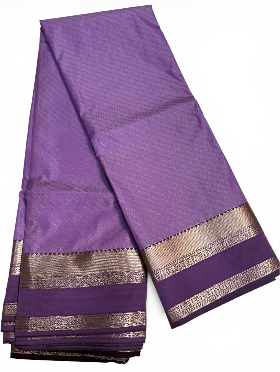 Amazing Lavender Color Art Silk Saree With Zari Work Border For Women 