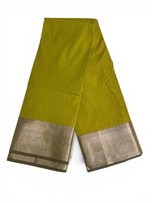 Elagant Olive Green Color Art Silk Saree With Zari Work Border For Women