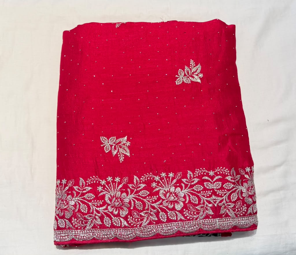 Fantastic Rani Pink Color Tissue Silk Fancy Saree With Zari Work For Women