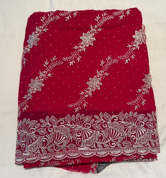 Alluring Pink Color Tissue Silk Fancy Saree With Embroidery Work For Women