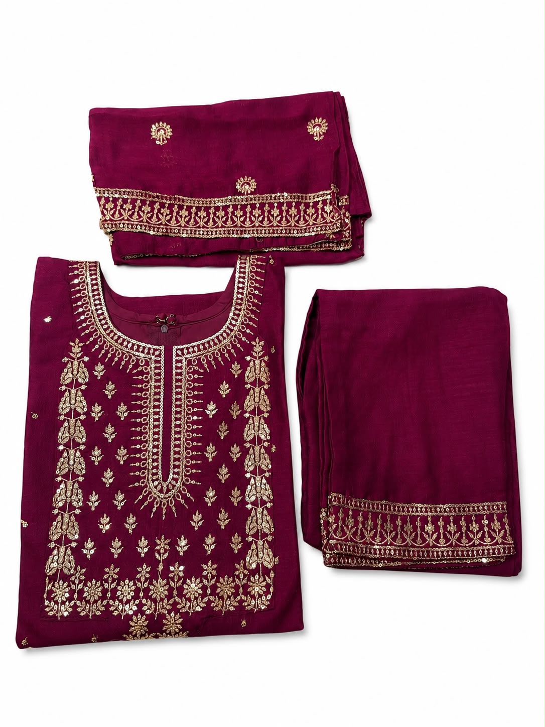 Wonderful Magenta Color Silk Salwar Suit With Embroidery Work Near Me