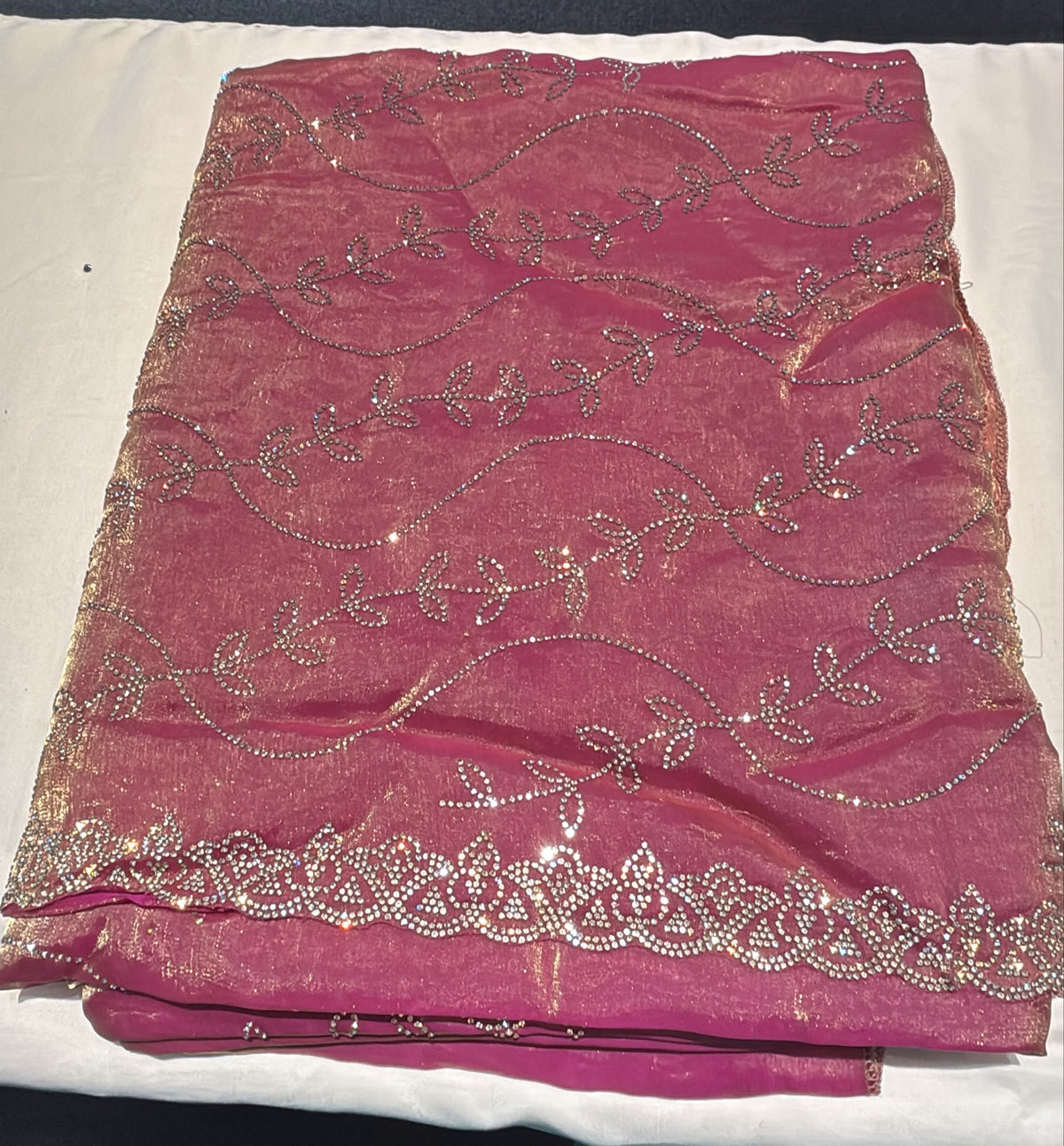 Charming Light Purple Color Space Silk Saree With Stone Work For Women