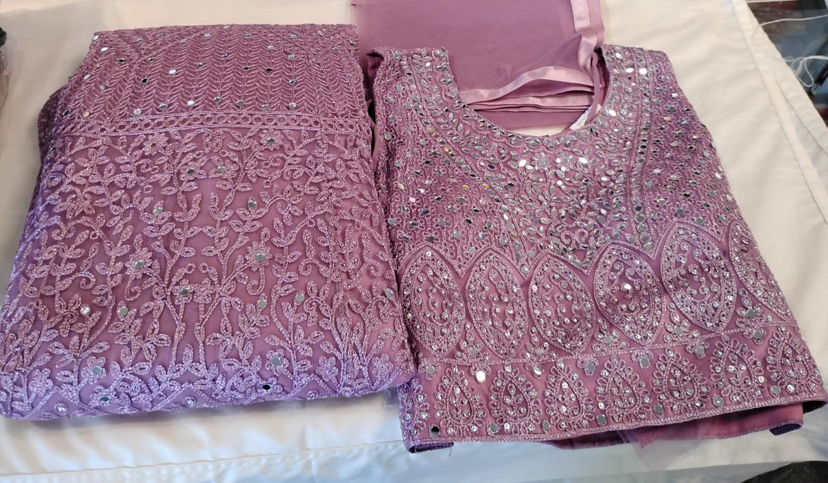 Wonderful Pink Color Net With Embroidery And Mirror Work Lehenga For Women