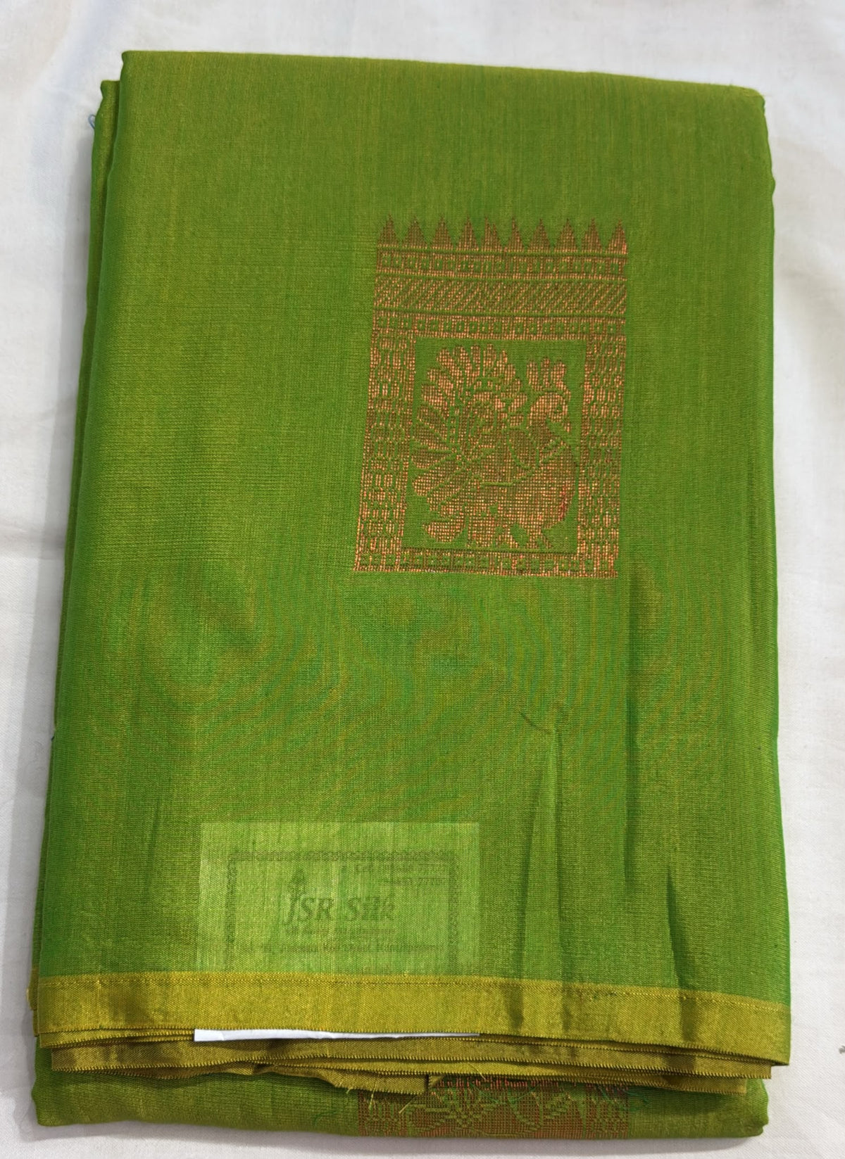 Wonderful Green Color Art Silk With Gold Zari Work Saree For Women