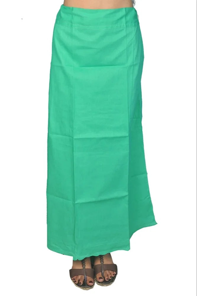 Alluring Sea Green Color Women's Cotton Thread Work Readymade Petticoat Near Me