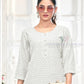 Wonderful White Color Rayon With Embroidered Kurti For Women Near Me
