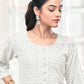 White Color Rayon With Embroidered Kurti In USA