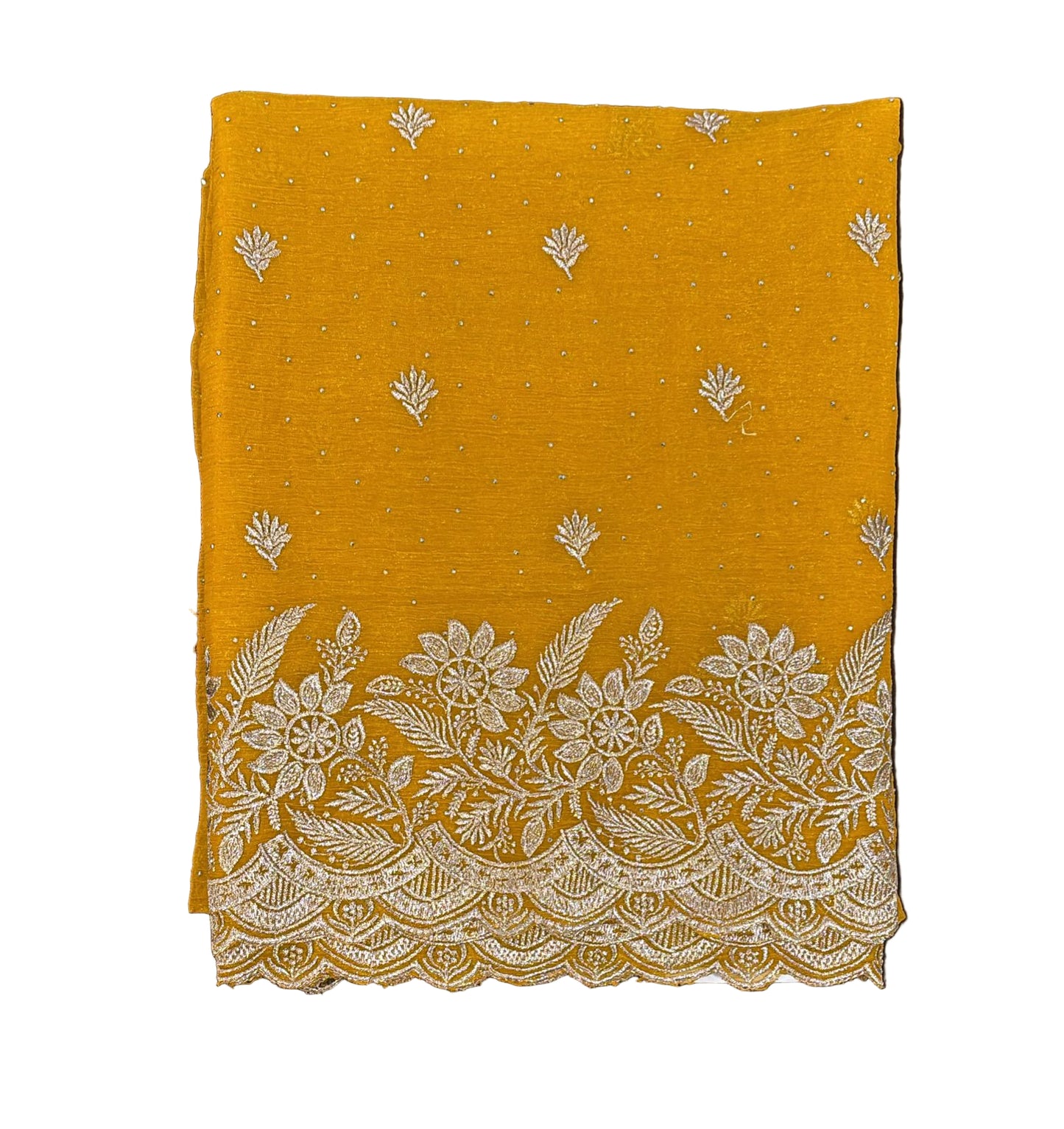 Charming Yellow Color Crush Georgette Embroidered Work Fancy Saree  Near Me