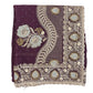 Pretty Dark Purple Color Georgette And Chiffon With Embroidered Work Fancy Saree - PREMIUM QUALITY Near Me