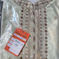 Delightful Ivory Cream Color Silk Cotton With Embroidery Work Kurta With Pajama For Men