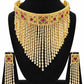 Attractive Gold Plated Multicolor Stone Design Choker With Earrings