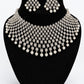 Elegant American Diamond White Stoned Necklace With Earrings Sets