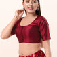 Maroon Color Poly Blend Fabric Readymade Blouse In USA