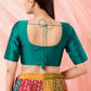 Rama Green Color Poly Blend Fabric  Readymade Blouse Near Me