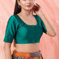 Rama Green Color Poly Blend Fabric  Readymade Blouse In USA