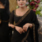  Black Color Ready To Wear One Minute  Georgette Embroidery Gown Saree Near Me