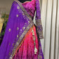 Dazzling Multicolor Party Wear Heavy Chinon Embroidered Sequins Work Lehenga Choli With Dupatta Near Me