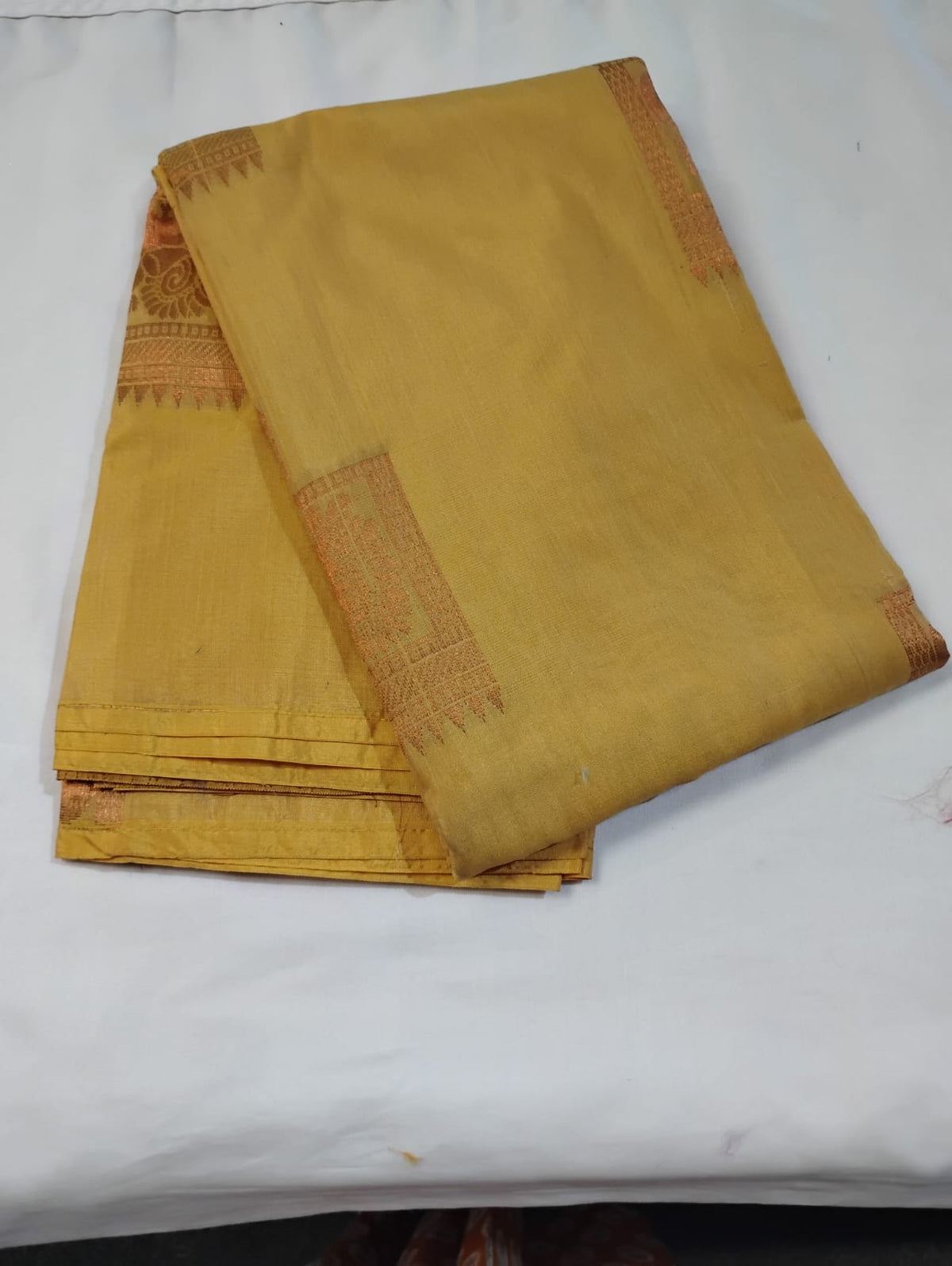 Beautiful Yellow Art Silk With Gold Zari Work Saree For Women