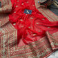 Attractive Red Color Designer Party Wear Georgette Embroidery Work Sequins Saree For Women In USA