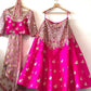 Dazzling Rani Pink Colored Malay Satin Silk Coding Embroidery With Zari Work Lehenga Choli