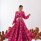 Attractive Pink Color Floral Printed Tier Lehenga With Crop Top