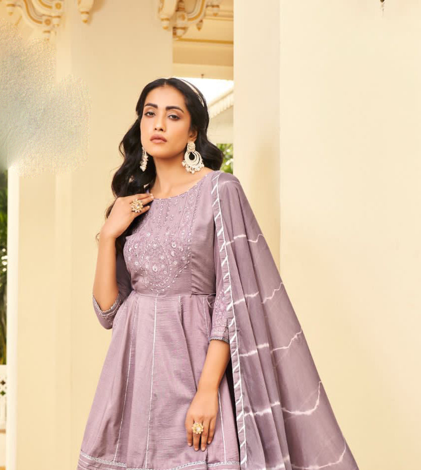 Alluring Lavender Color Sharara Suits With Dupatta And Embroidery Sequins Work Near Me