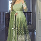 Elegant Light Green Heavy Chinon Silk Anarkali Set With Embroidery Work