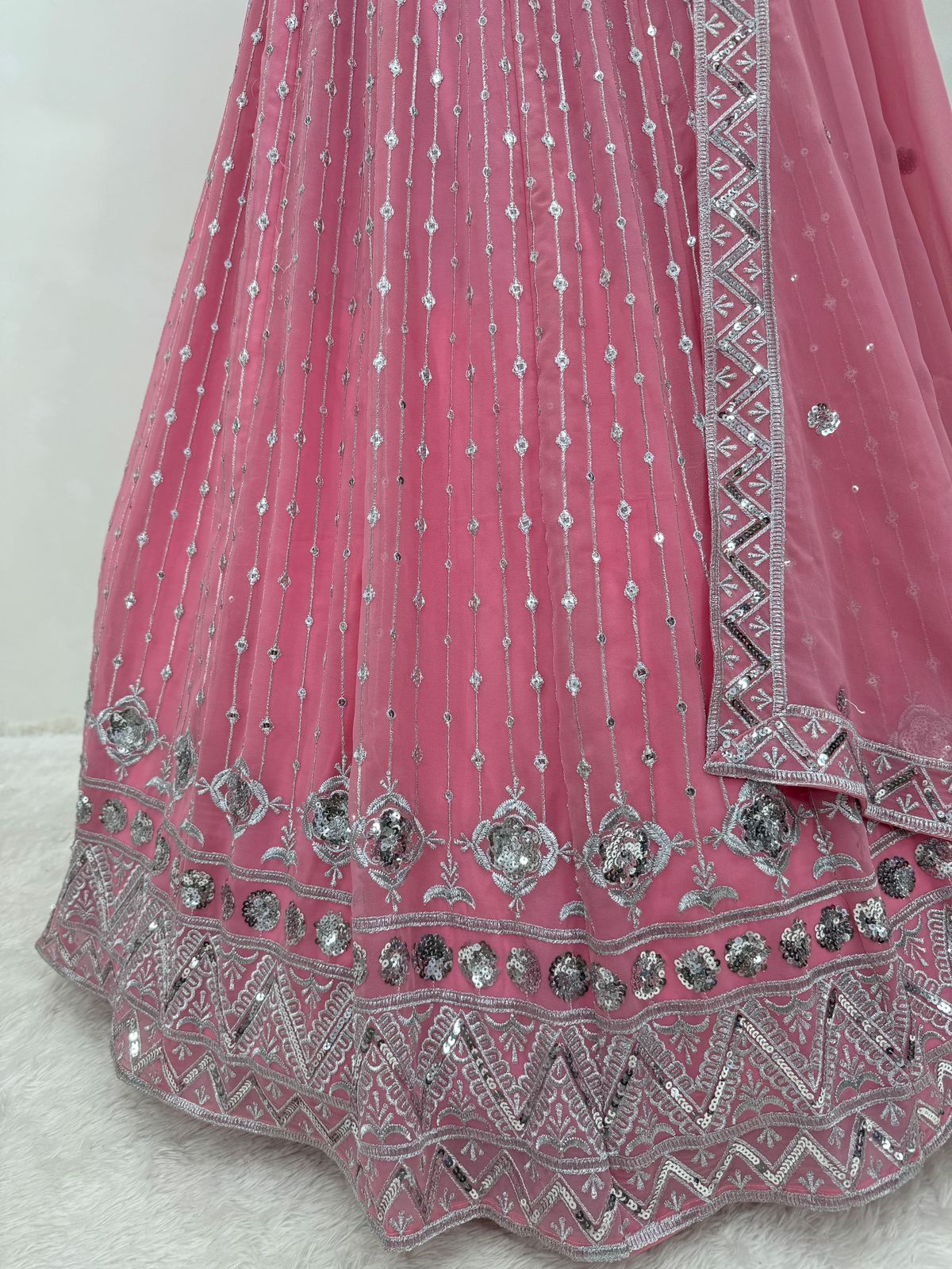 Heavy Embroidered Sequins Work Lehenga In Mesa