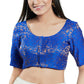 Elegant Blue Color Readymade Brocade Blouse For Women