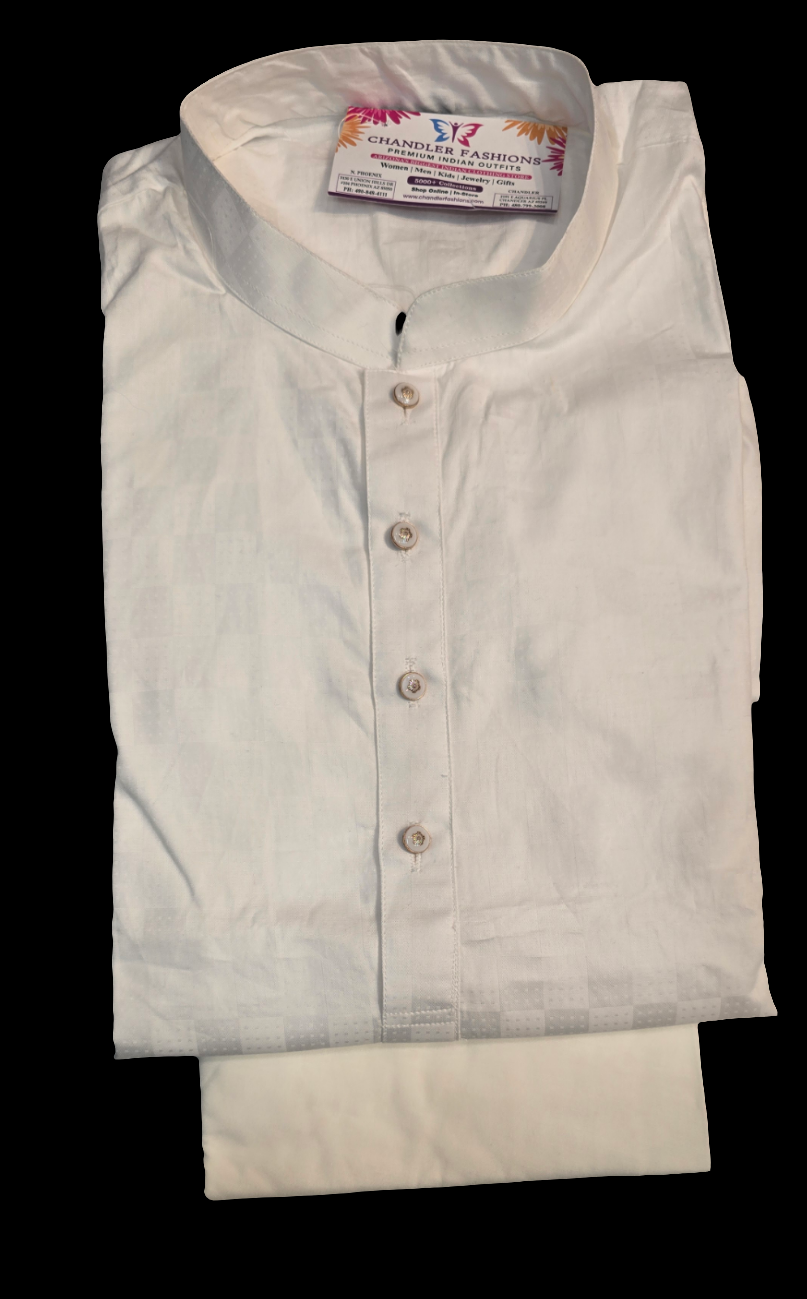 Stunning White Color Designer Men's Kurta With Pajama Pant In USA