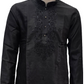 Attractive Black Color Silk Embroidery Kurta With Pajama Suits For Men