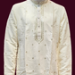 Cream Colored Silk Brocade Kurta Suits For Men in Chandler