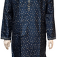 Attractive Blue Colored Silk Jacquard Kurta With Pajama For Men