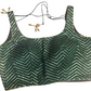 Dazzling Green Color Party Wear Silk Sleeveless Back Open Blouse