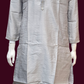 Silver Color Jacquard Men’s Kurta With Pajama Pants Near Me
