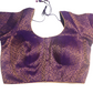Attractive Front Open Purple Color Brocade Elbow Sleeve Readymade Blouse For Women