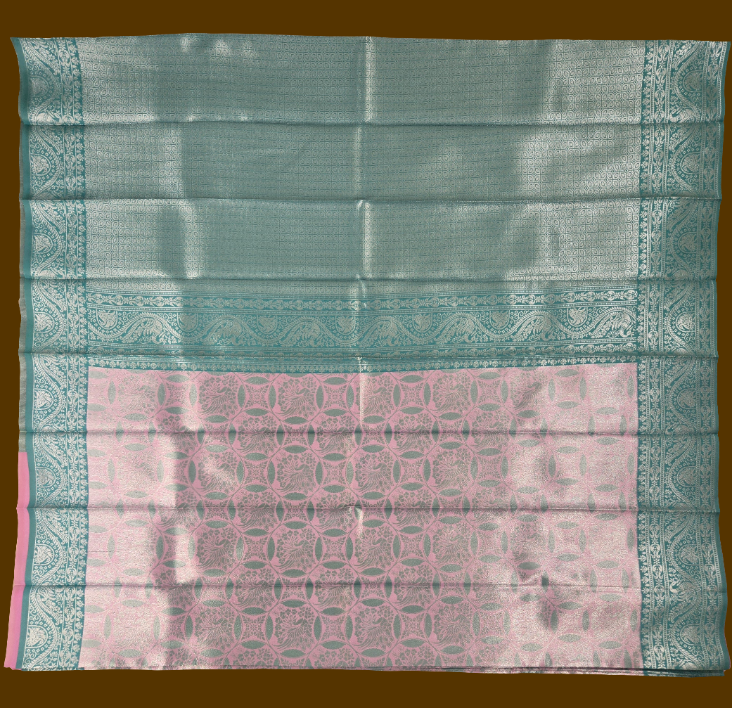 Attractive Light Pink And Light Green Color Motif Design Saree In Chandler