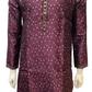 Pretty Dark Purple Color Silk Cotton Kurta With Pajama For Men