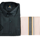 Elegant Dark Green Color Half Sleeves Cotton Shirt With Matching Border Dhoti Set For Men