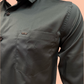 Pleasing Dark Green Color Full Sleeve Shining Silk Shirts For Men
