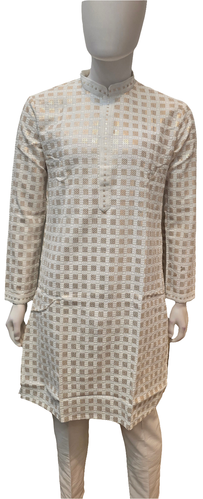 Wonderful Off White Color With Sequins And Embroidery Work Kurta Suits For Men