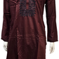 Wounderful Dark Maroon Color Silk With Neck Work Kurta Pajama Pant For Men